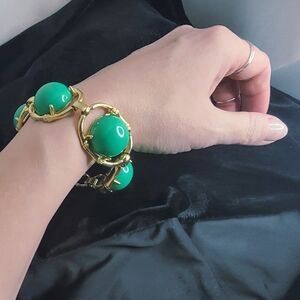 Vintage Stella & Dot Green and Gold Bracelet